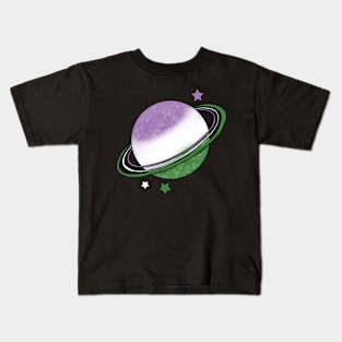 Genderqueer pride planet Kids T-Shirt